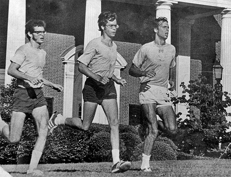 Virginia Tech Professor of English Tom Gardner (right) with Bucknell University teammates