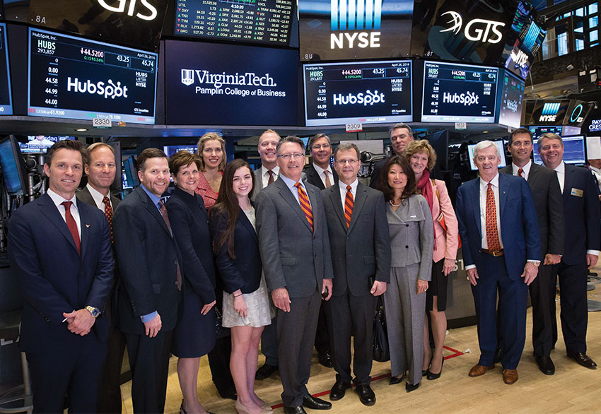 Virginia Tech leaders at the NYSE