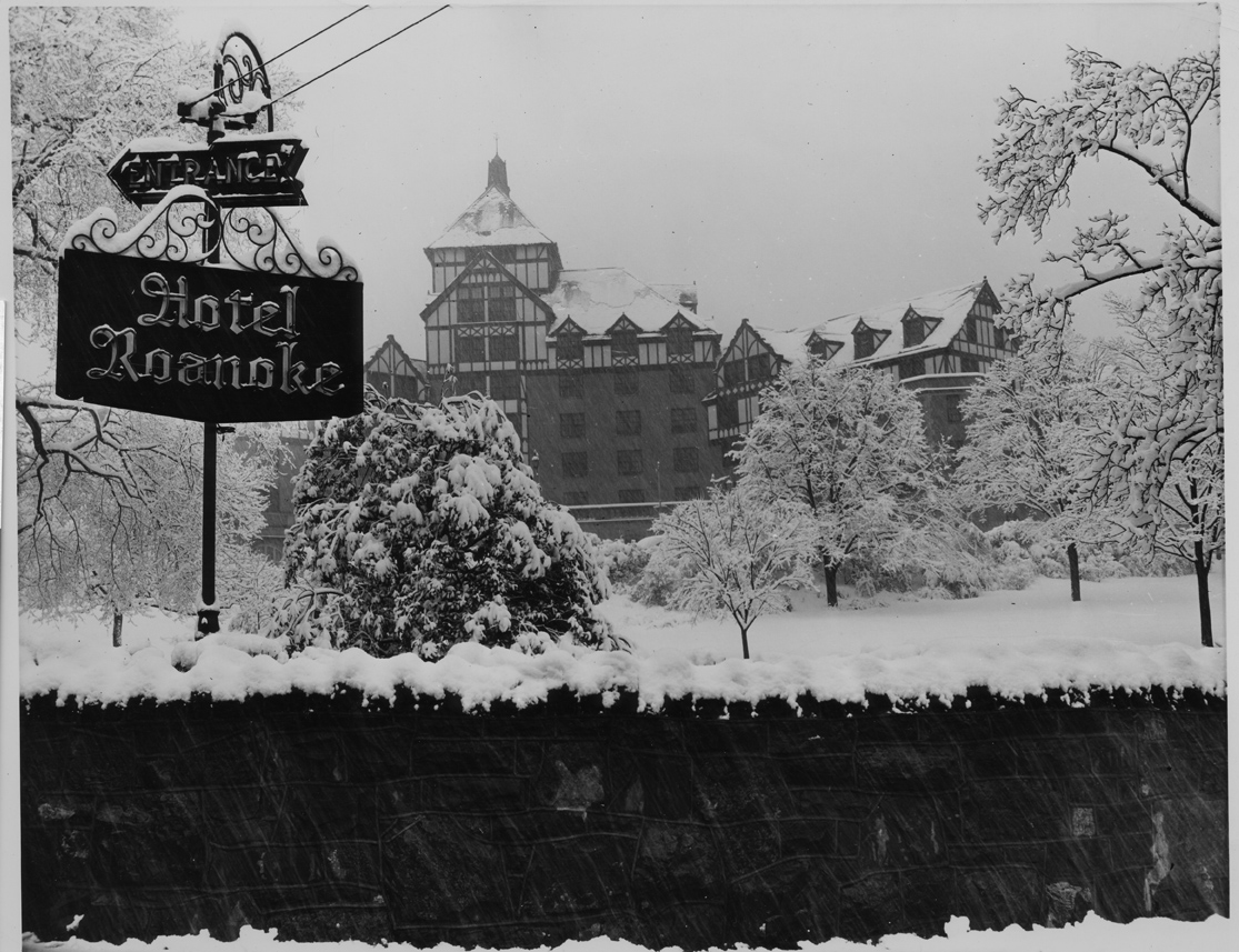 Hotel Roanoke in the snow