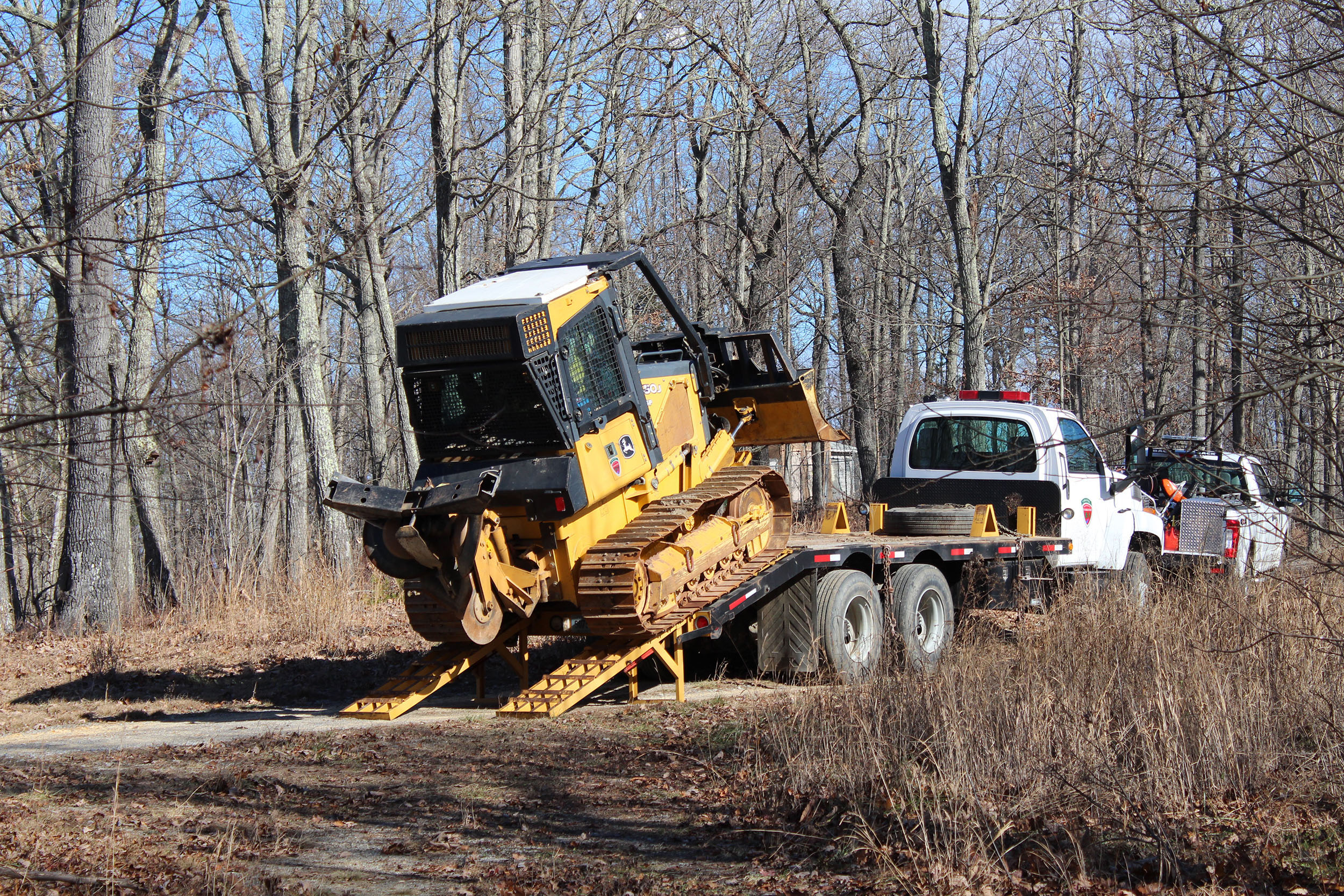 A bulldozer was used to clear the fire line