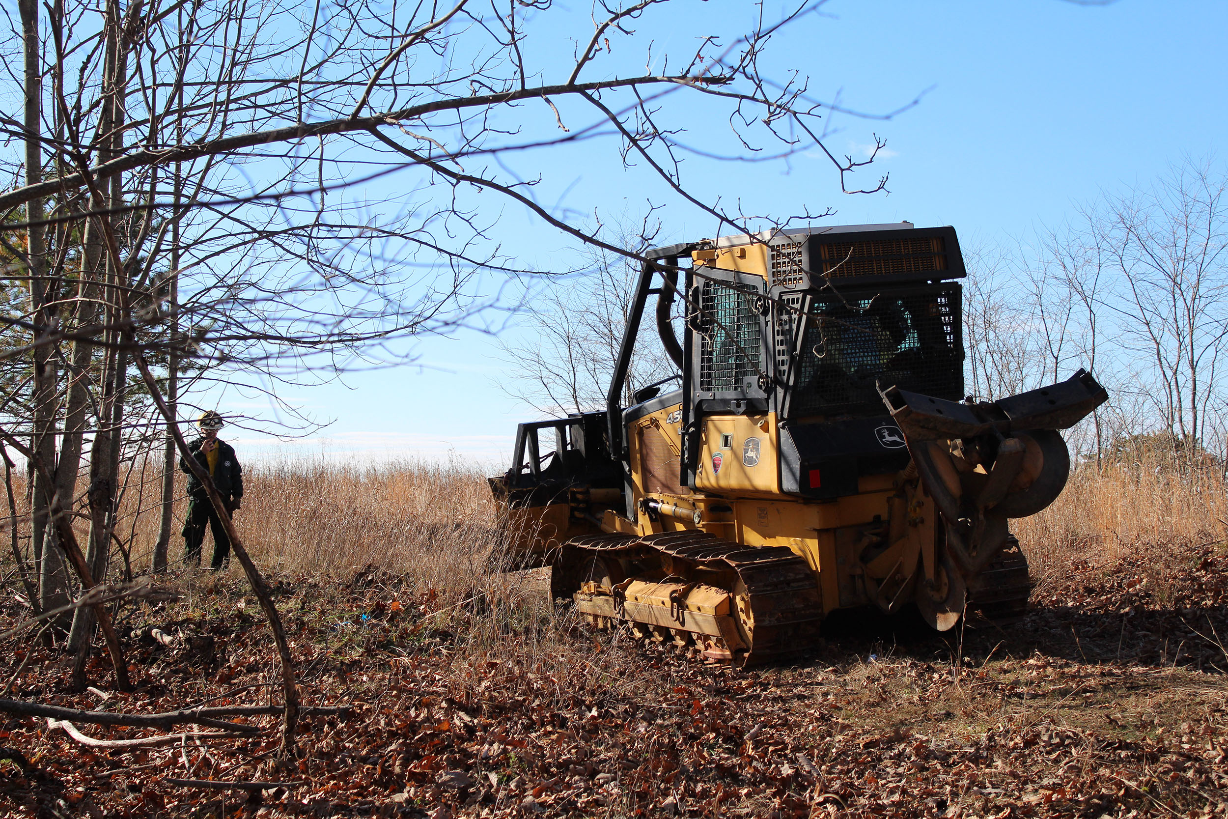 A bulldozer was used to clear the fire line