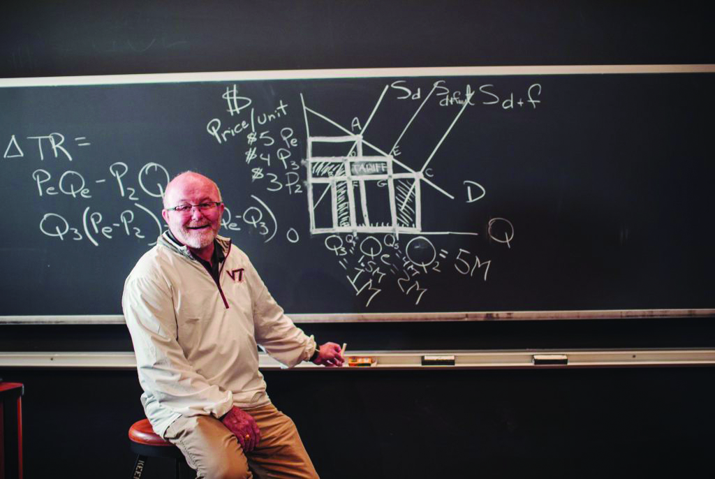 Mike Ellerbrock in front of blackboard