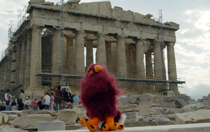 HokieBird at the Parthenon
