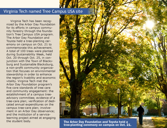 Virginia Tech names Tree Campus USA site