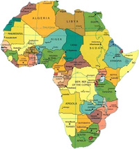 The continent of Africa