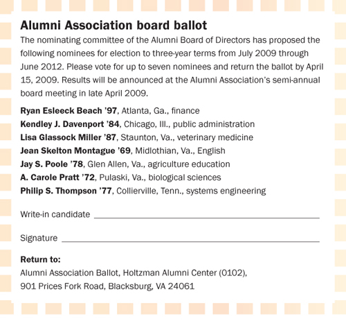Alumni Association board ballot