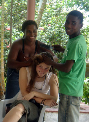 Inspired by a trip to the Dominican Republic as a Virginia Tech student, alumna Caitlin McHale (center) now heads Project Esperanza, which provides food, shelter, and educational opportunities to Haitian boys and young men living in the Dominican Republic.