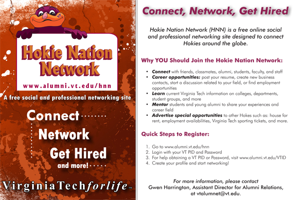 Hokie Nation Network > www.alumni.vt.edu/hnn