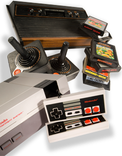 Nintendo Entertainment System and Atari 2600 video-game consoles 