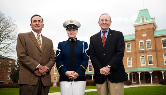 (From left) Bob Archer ’69, Kelsey Ginn, and Jim Archer ’72