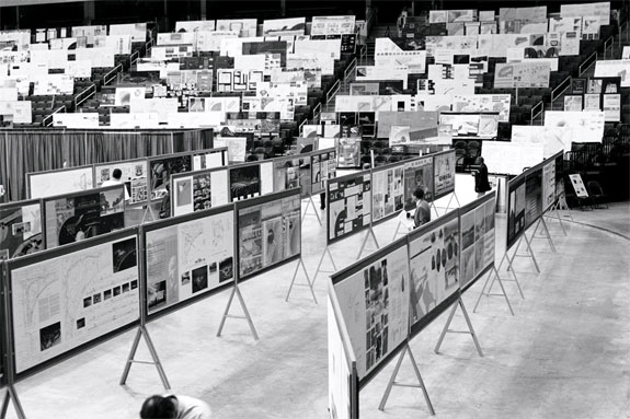 Entries for the Martin Luther King Jr. Memorial design competition filled the Verizon Center, then named the MCI Center, in Washington, D.C.
