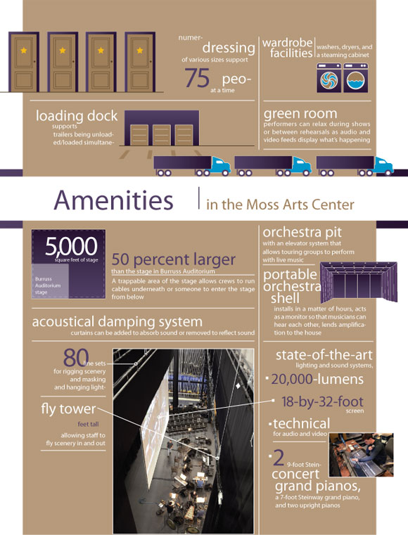 Amenities in the Moss Arts Center