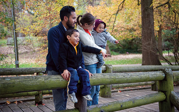 Virginia Tech family at the Duck Pond; photo by Chelsey Allder