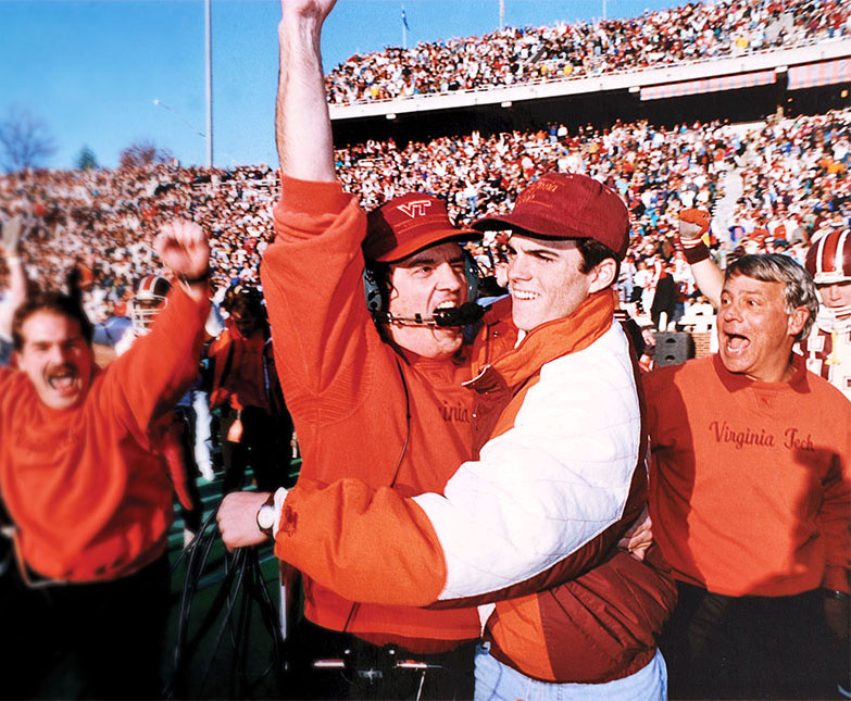 Coach Frank Beamer and son