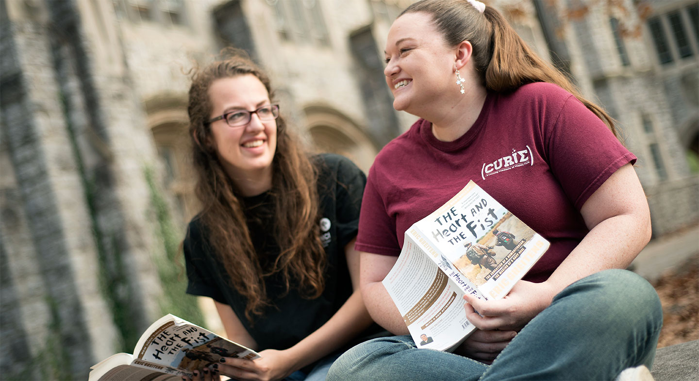 students with books