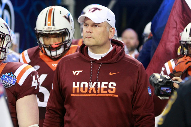 Virginia Tech football head coach Justin Fuente