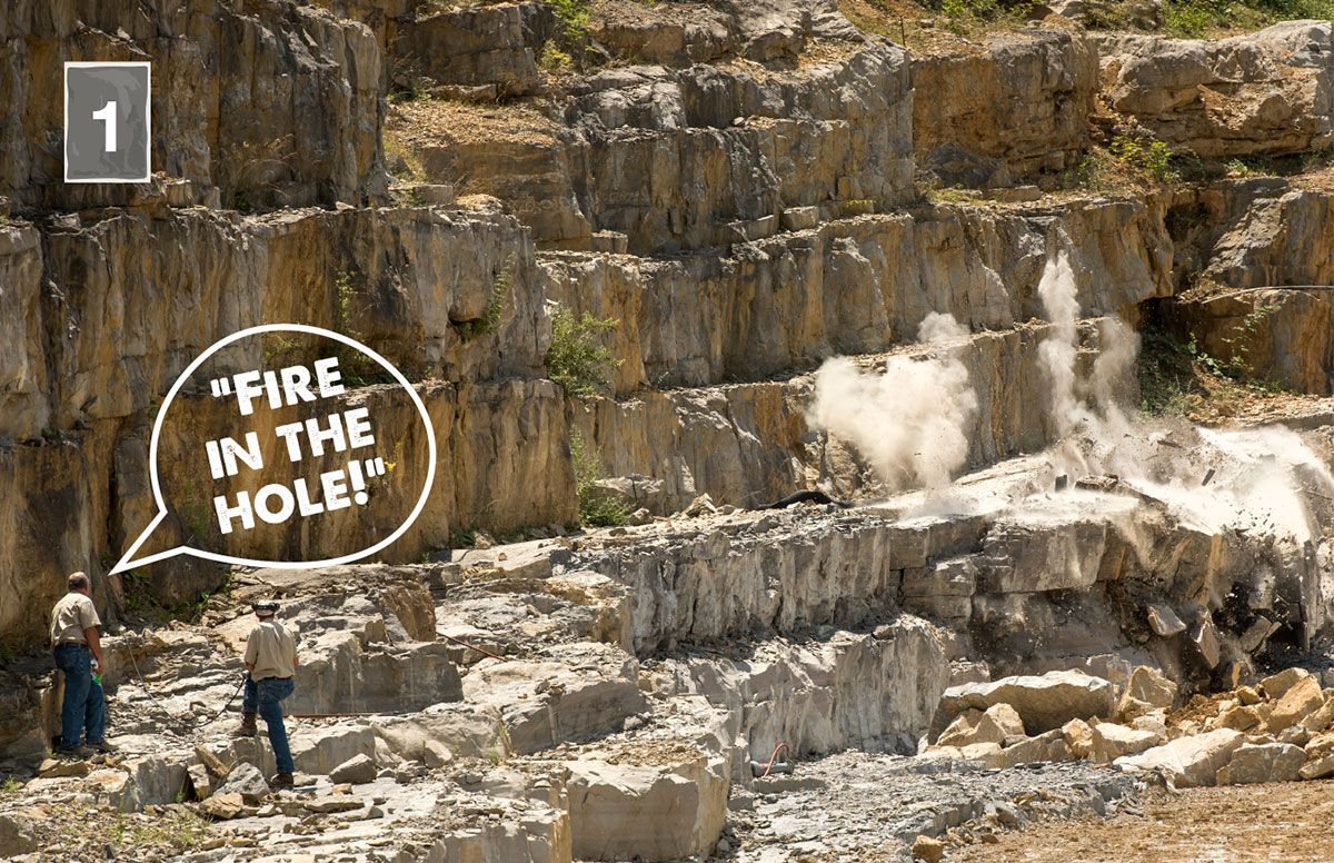 blasting at Virginia Tech's quarry